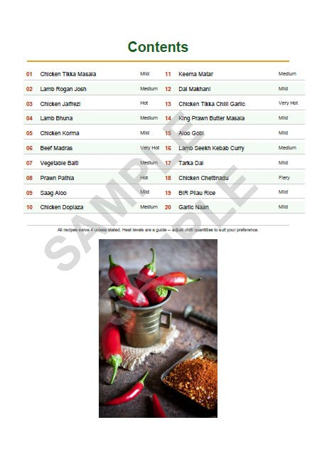 The Chilli Den BIR Curry Guide With No Base Gravy - 20 Recipes