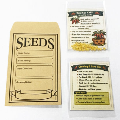 Bird's Eye Chilli Seeds - Premium Pack of 40 with Growing Guide