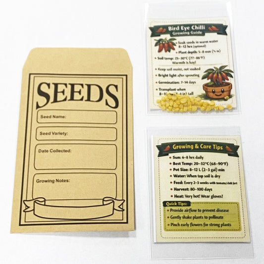 Bird's Eye Chilli Seeds - Premium Pack of 40 with Growing Guide
