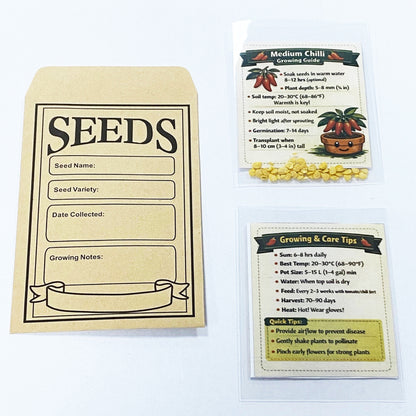 Medium Chilli Seeds - Premium Pack of 40 with Growing Guide