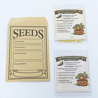 Mini Sweet Pepper Seeds - Premium Pack of 40 with Growing Guide