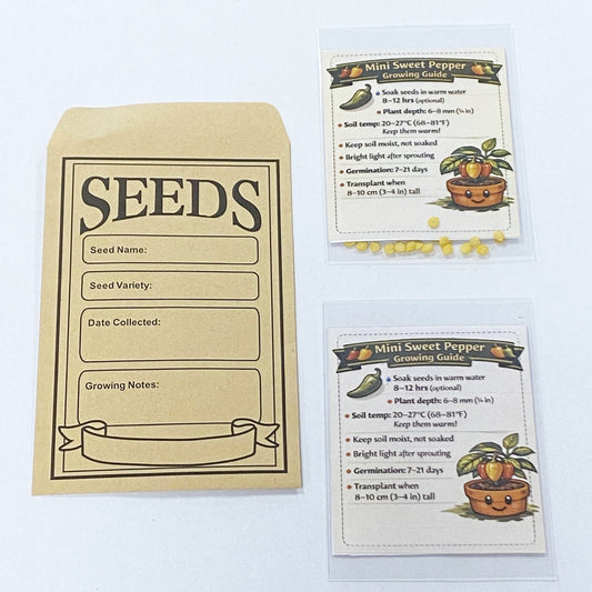 Mini Sweet Pepper Seeds - Premium Pack of 40 with Growing Guide