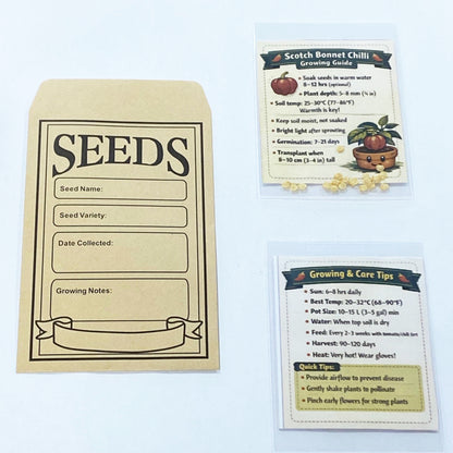 Scotch Bonnet Chilli Seeds - Premium Pack of 40 with Growing Guide