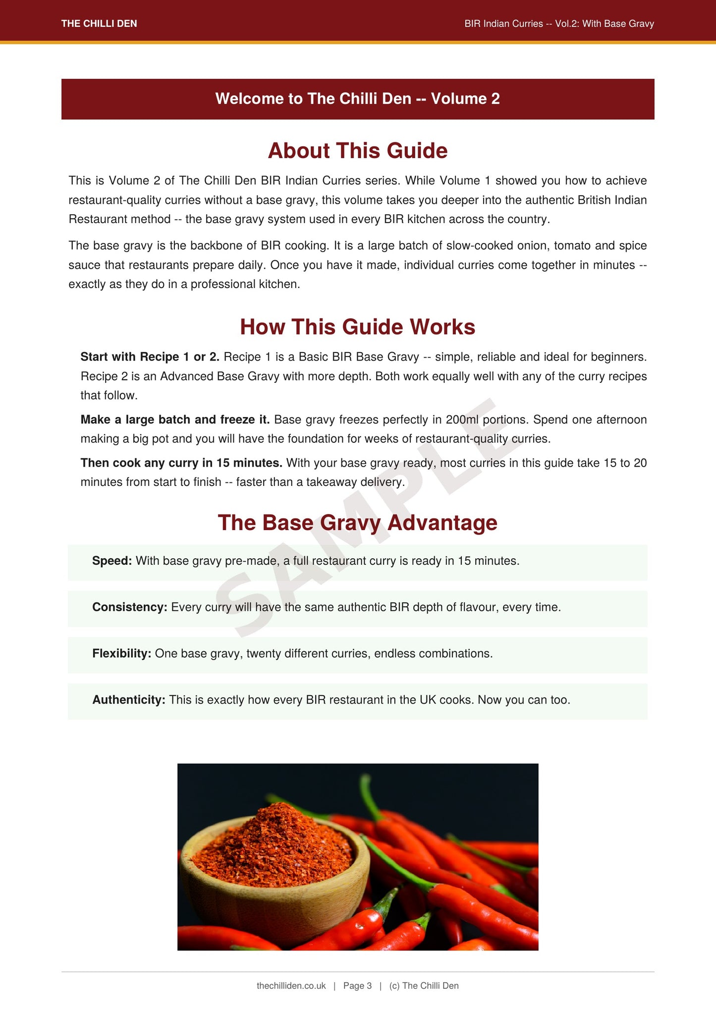 The Chilli Den BIR Curry Guide With Base Gravy - 20 Recipes