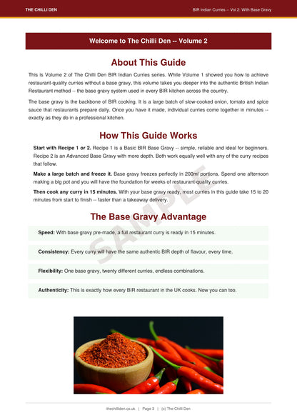 The Chilli Den BIR Curry Guide With Base Gravy - 20 Recipes