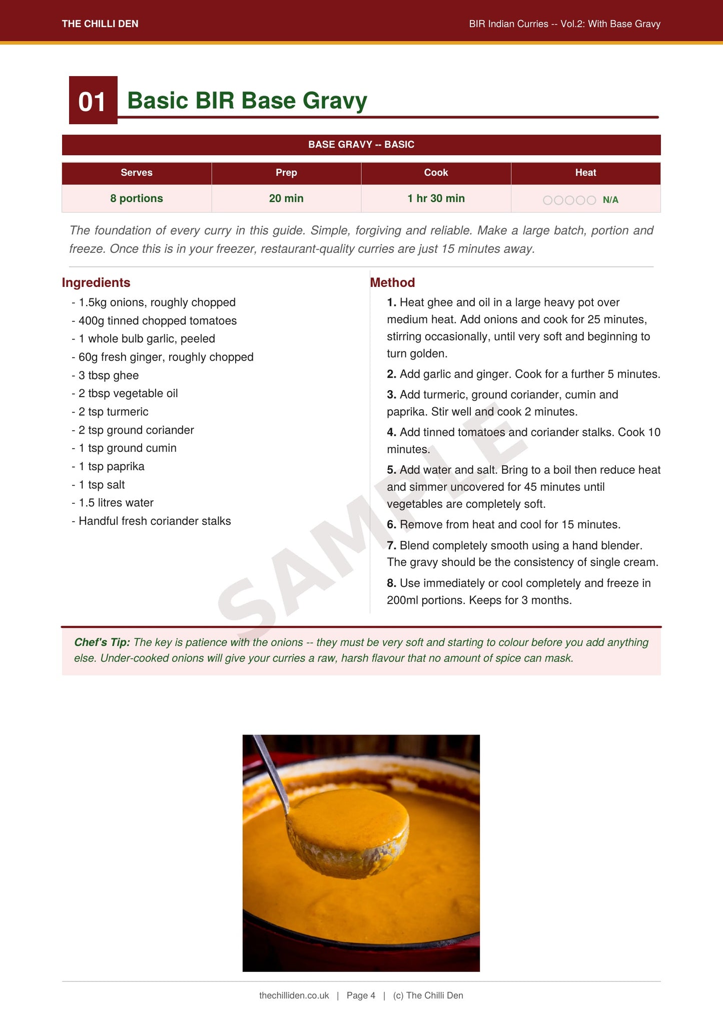The Chilli Den BIR Curry Guide With Base Gravy - 20 Recipes